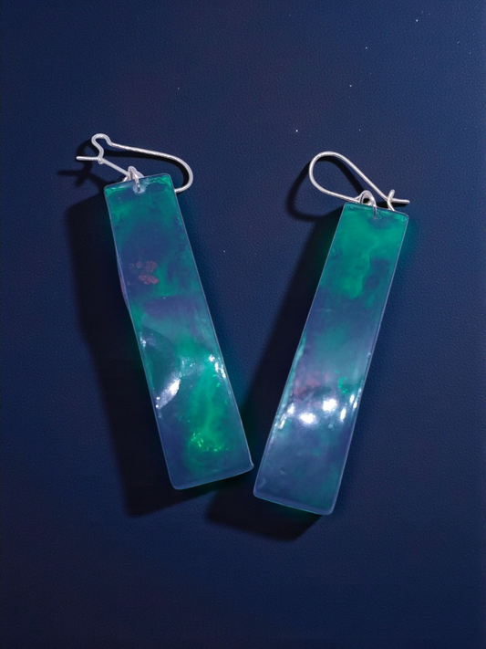 Deep Green Pendant Earrings