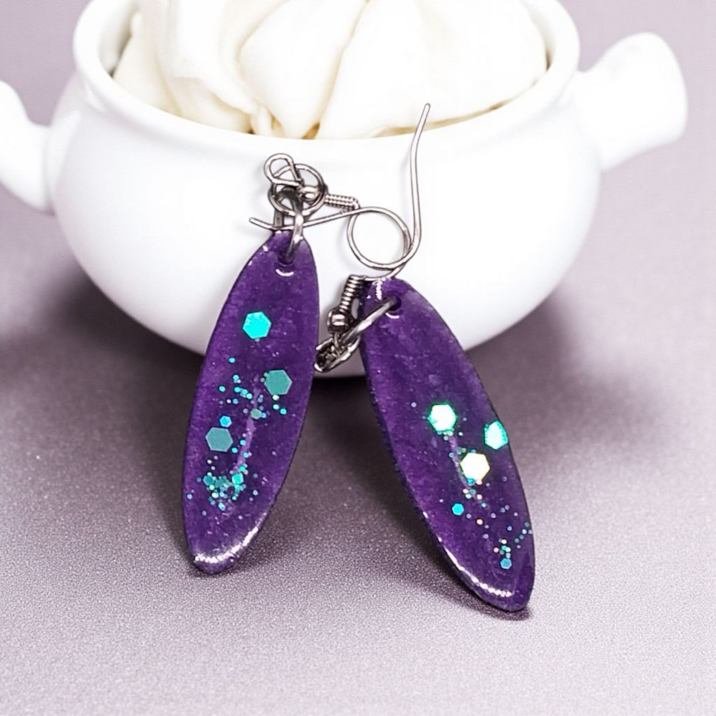 Purple Sparkle Earrings