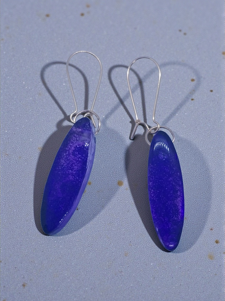 Purple Oval Earrings