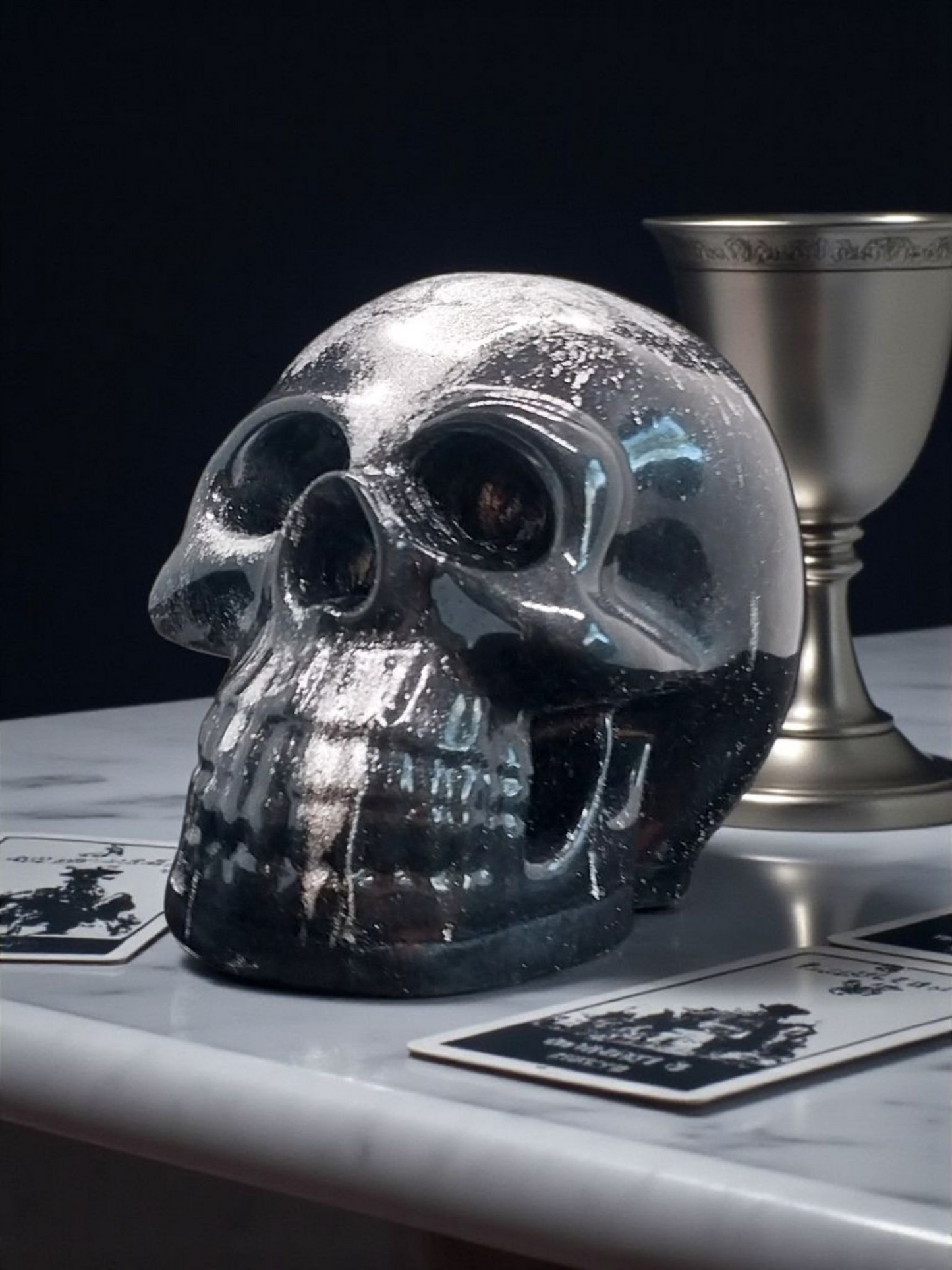 Onyx and Silver Skull
