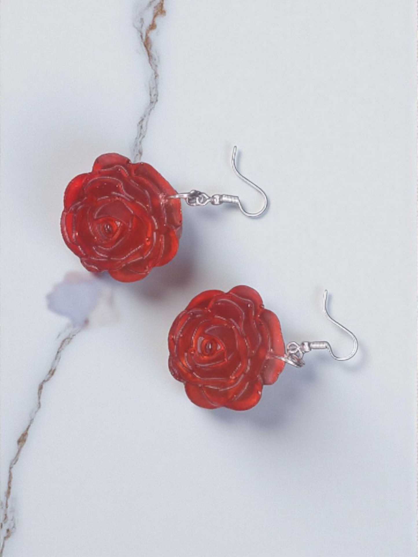 Orange Rose Earrings