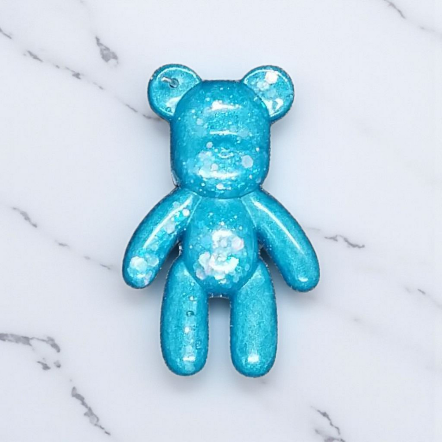 Blue Sparkle Bear Keychain/Charm