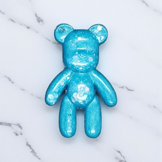 Blue Sparkle Bear Keychain/Charm