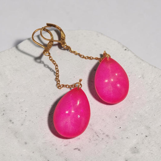 Pink Teardrop Earrings
