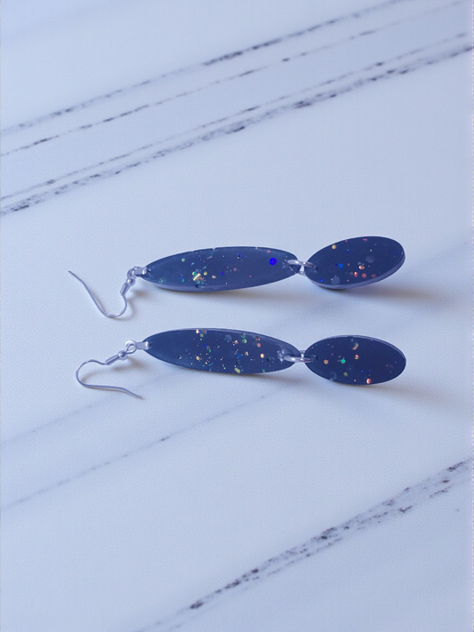 Long Opal Inspired Pendant Earrings