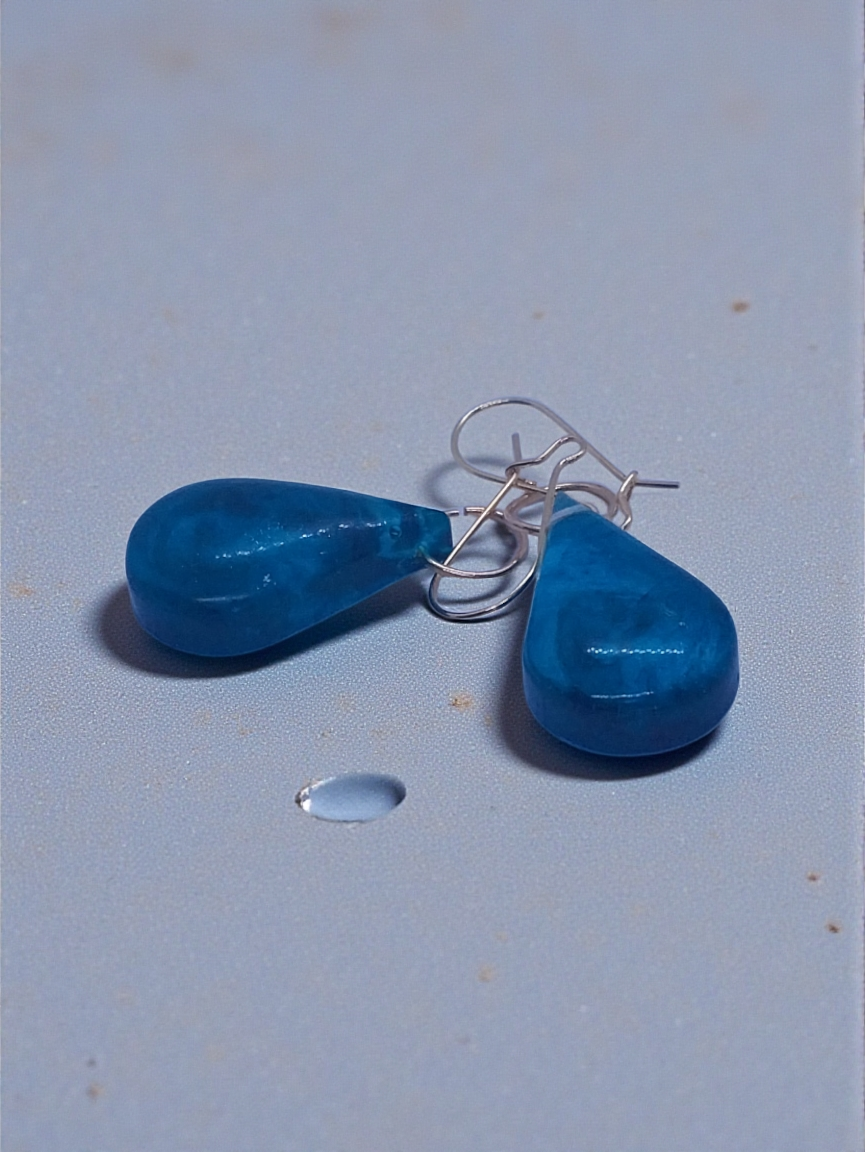 Cyan Teardrop Earrings