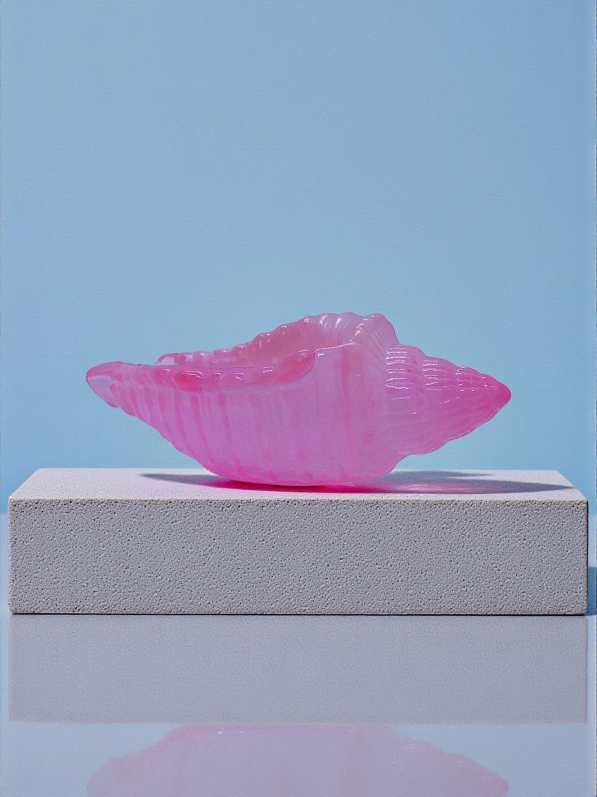 Artymunk3y pink translucent resin seashell trinket dish for rings and small treasures.