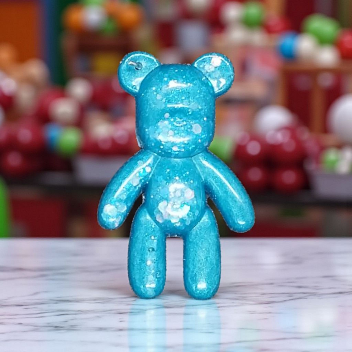 Blue Sparkle Bear Keychain/Charm