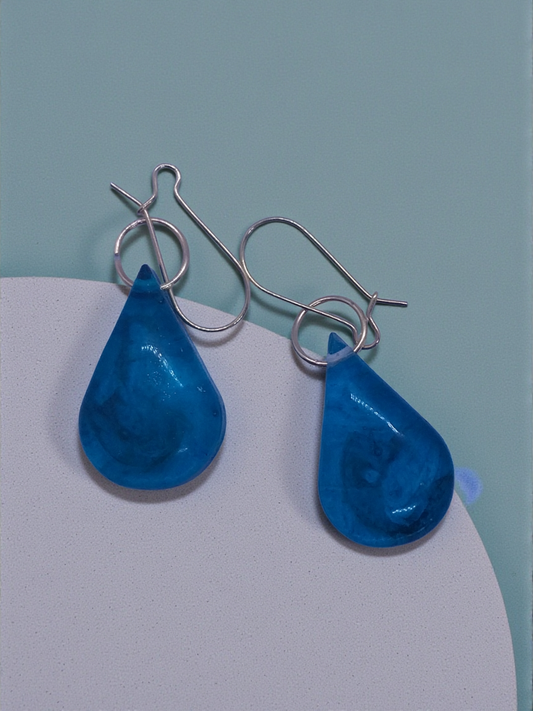 Cyan Teardrop Earrings