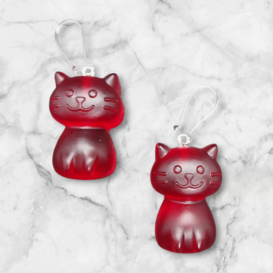 Red Cat Earrings