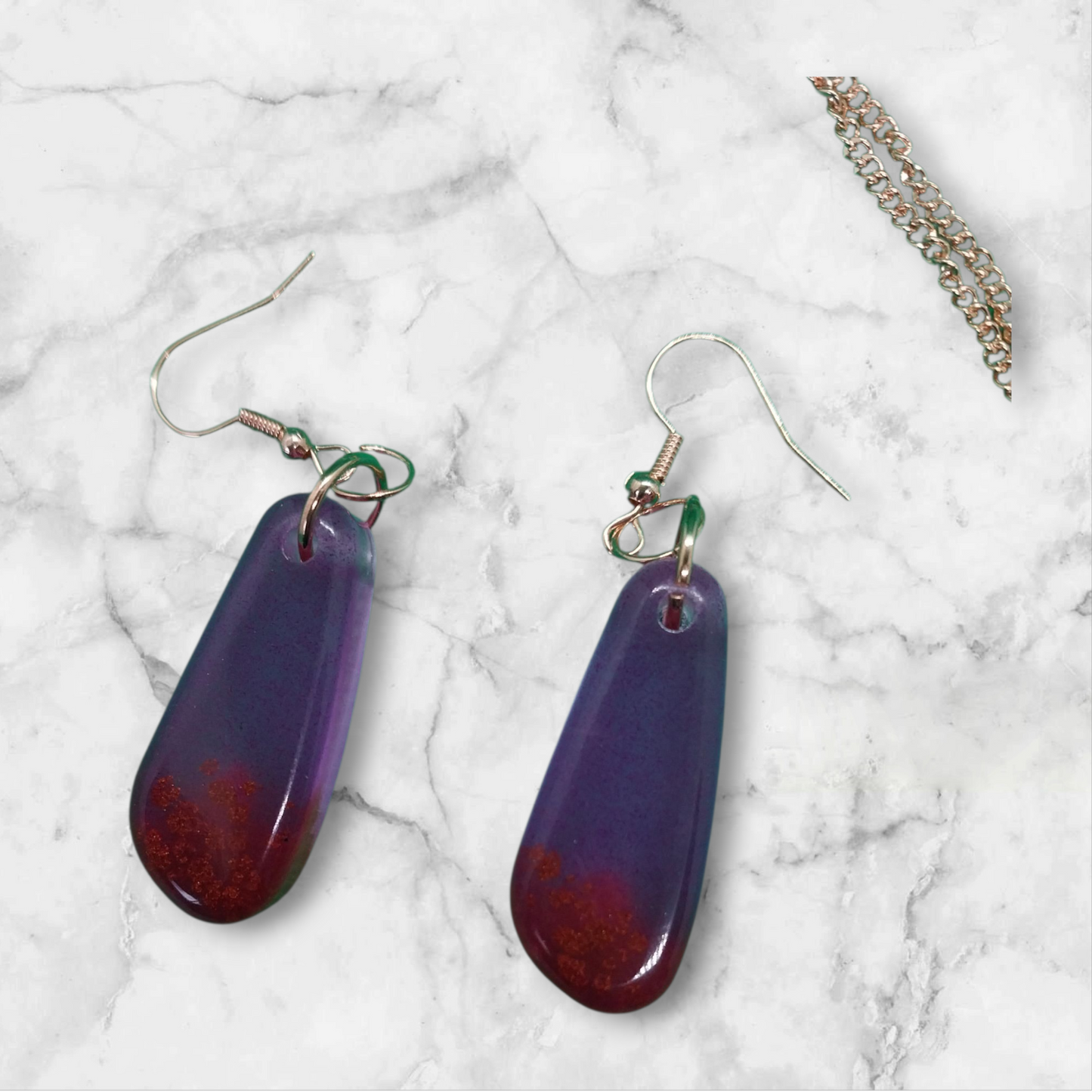 Copper Violet Earring/Pendant Set