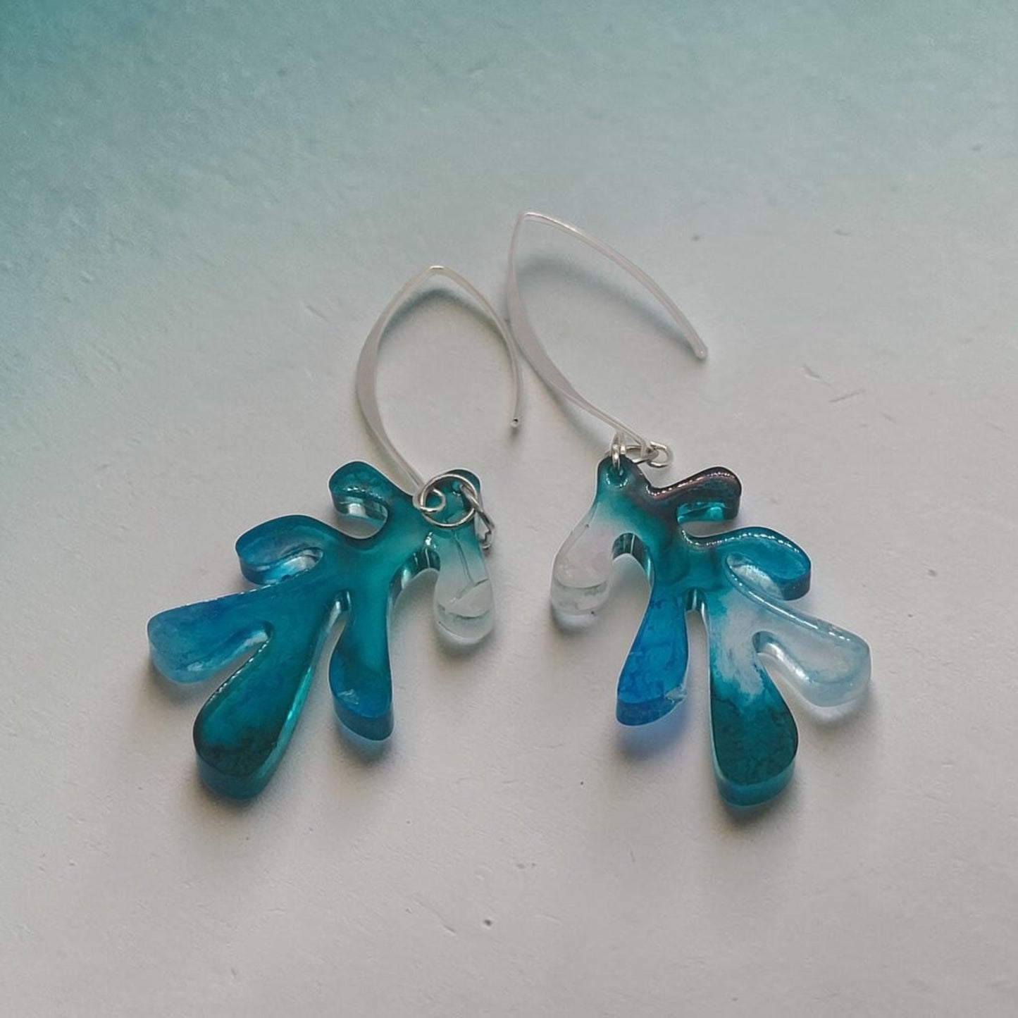 Abstract Leaf Shape Drop Earrings