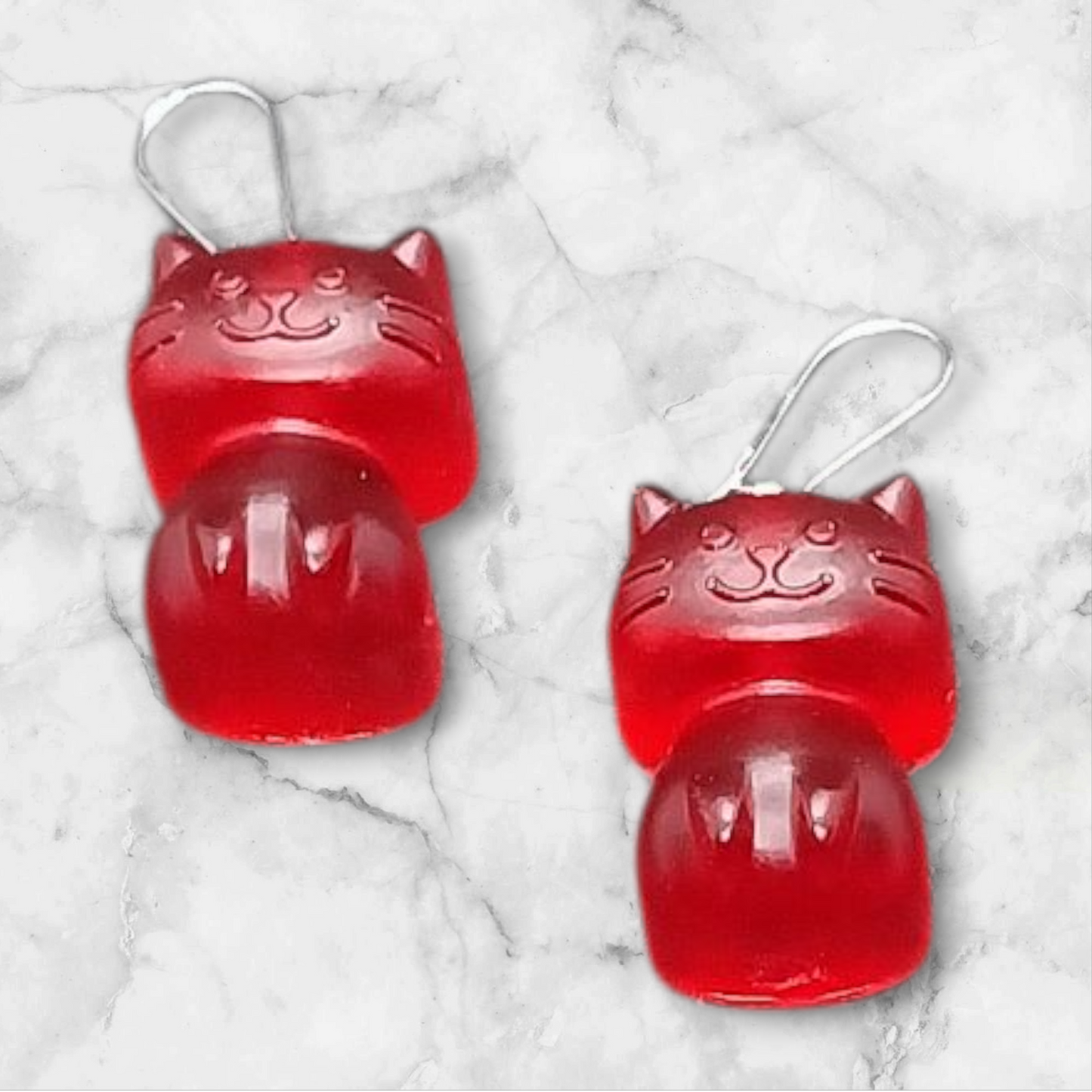 Red Cat Earrings