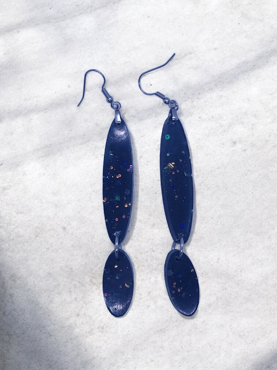 Long Opal Inspired Pendant Earrings