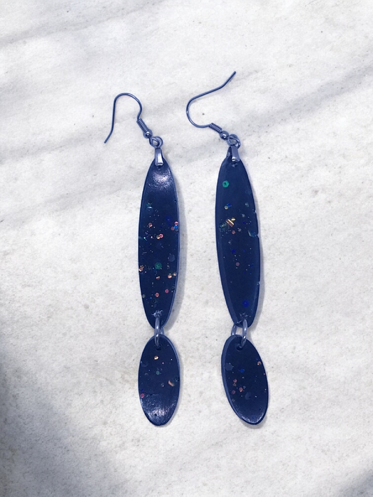 Long Opal Inspired Pendant Earrings