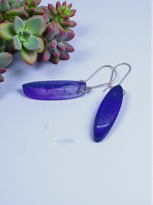 Purple Oval Earrings