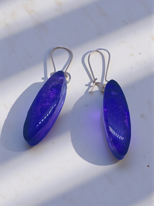 Purple Oval Earrings