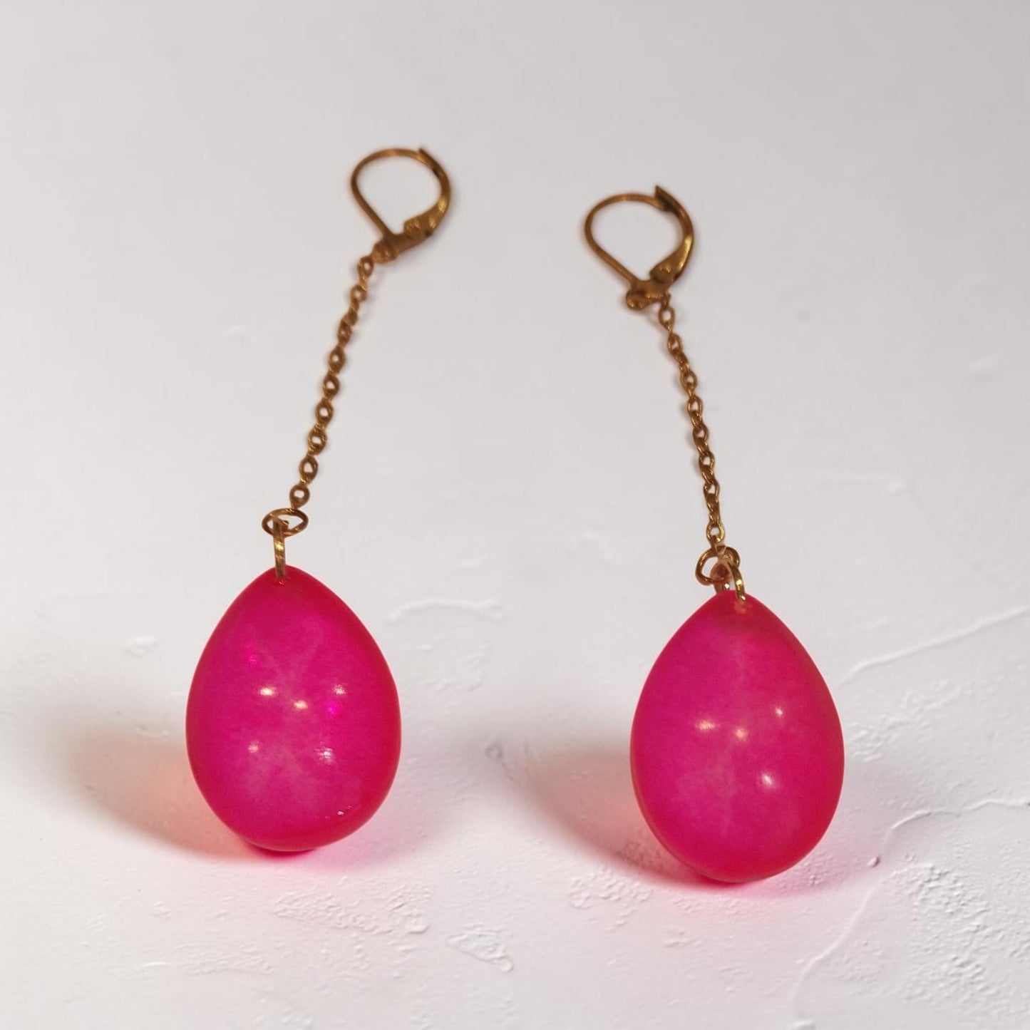 Pink Teardrop Earrings