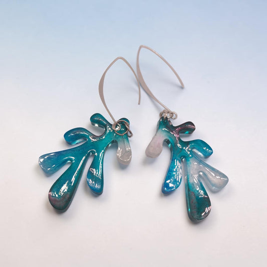 Abstract Leaf Shape Drop Earrings
