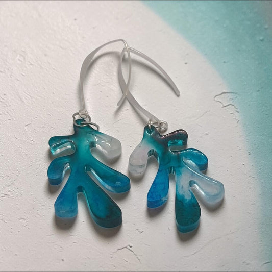 Abstract Leaf Shape Drop Earrings