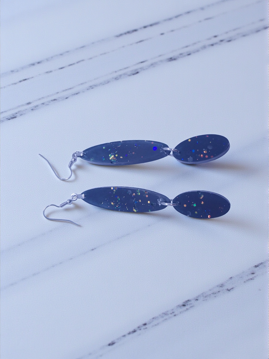 Long Opal Inspired Pendant Earrings