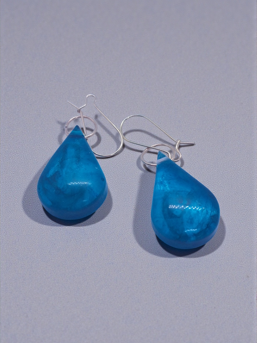 Cyan Teardrop Earrings