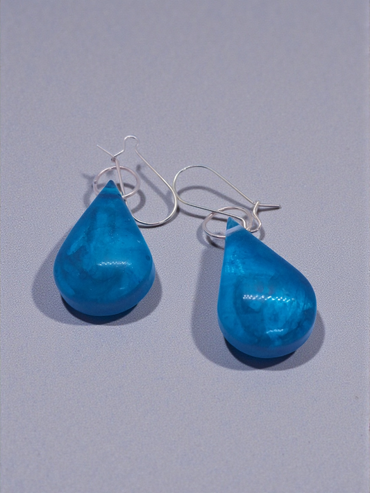 Cyan Teardrop Earrings