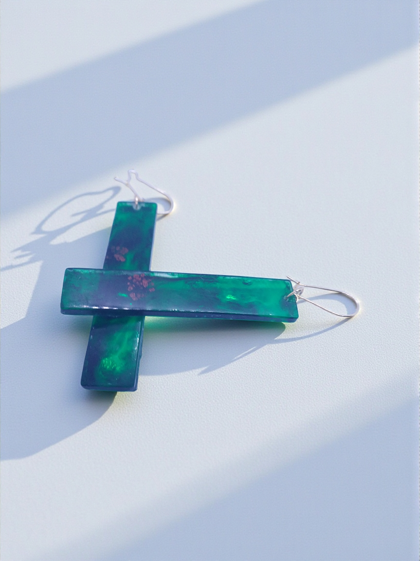 Deep Green Pendant Earrings